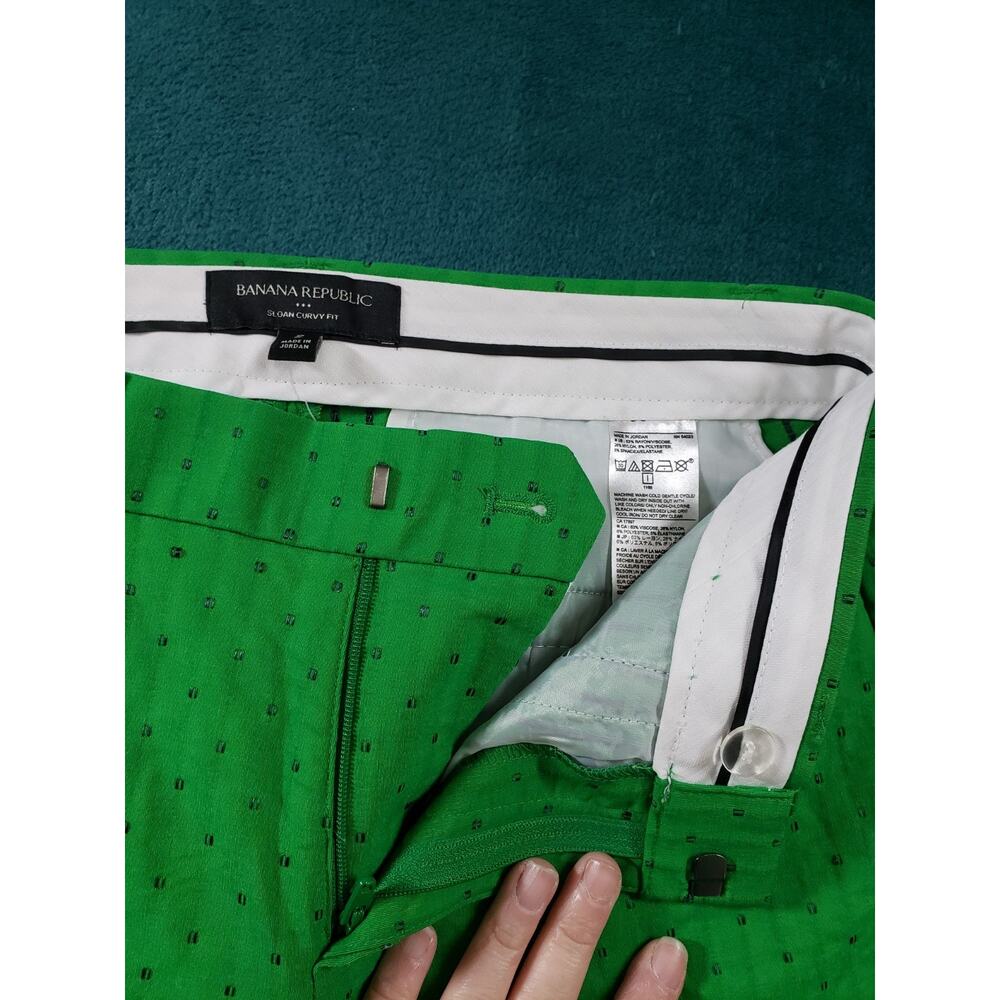 Banana Republic Pants Size 2 Womens Green Mid Rise Ladies Sloan Curvy NWT - Picture 5 of 13
